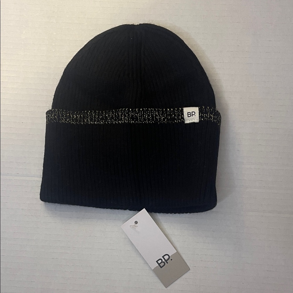 BP Nordstrom Brand Black Knit Beanie